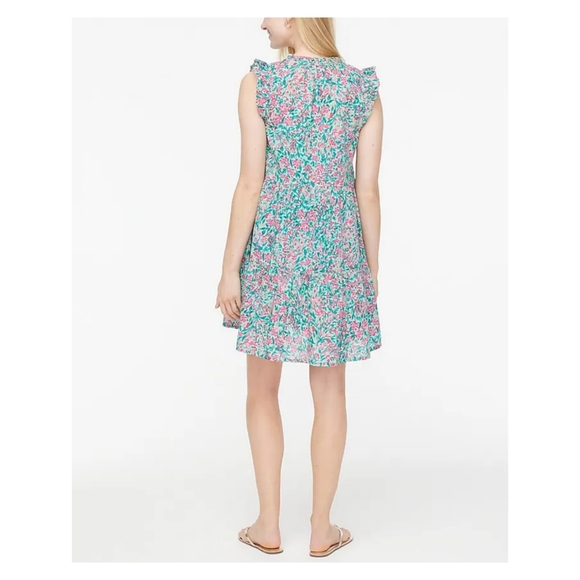 J. Crew Ruffle-sleeve tiered‎ beach dress - Picture 3 of 11